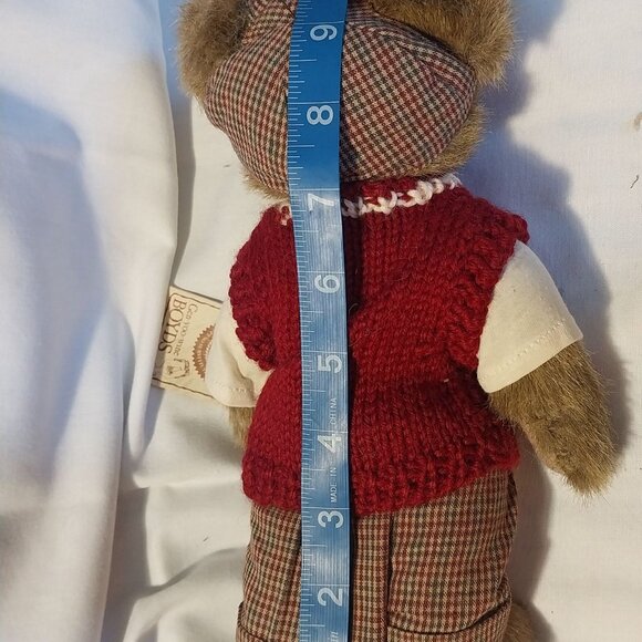 Vintage Golfing Teddy Bear Plush With Plaid Outfit & Golf Club Lapel Pin - Picture 6 of 6